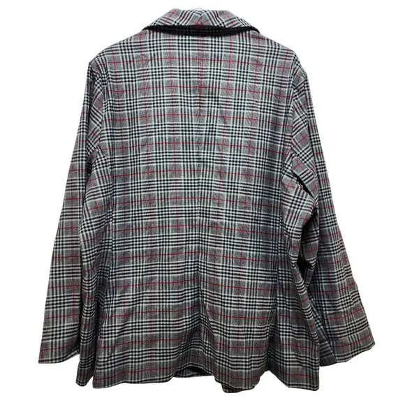 Ava & Viv Women's Checkered Blazer - Black and Red - Picture 4 of 6